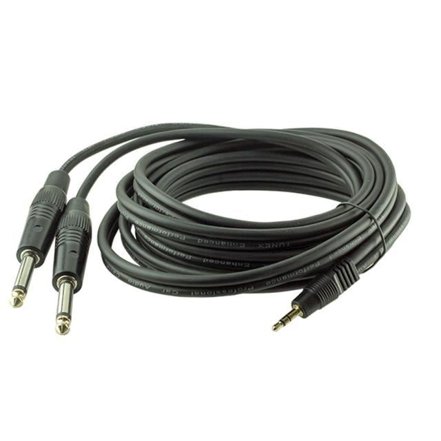 Powermaster 3.5 Mm Stereo E-2X6.3Mm Mono Erkek Kablo 3 Metre