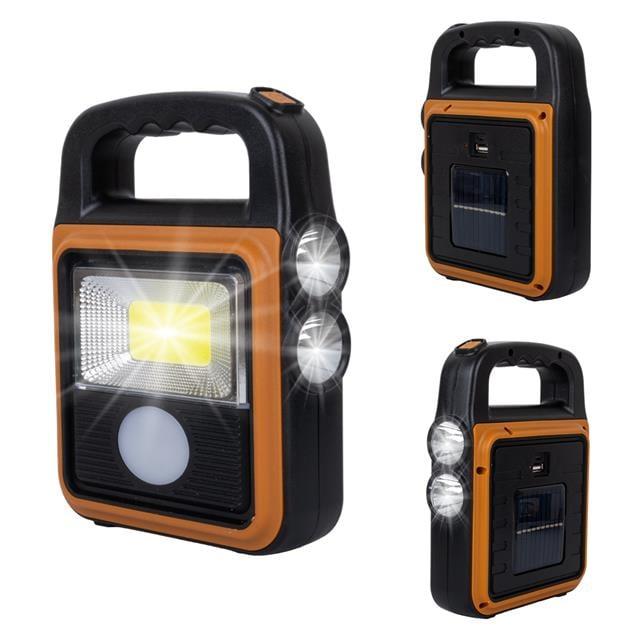 Powermaster HS-8020C COB LED Solar 4 Kademeli Şarjlı El Işıldak Feneri - USB Çıkışlı Powerbank