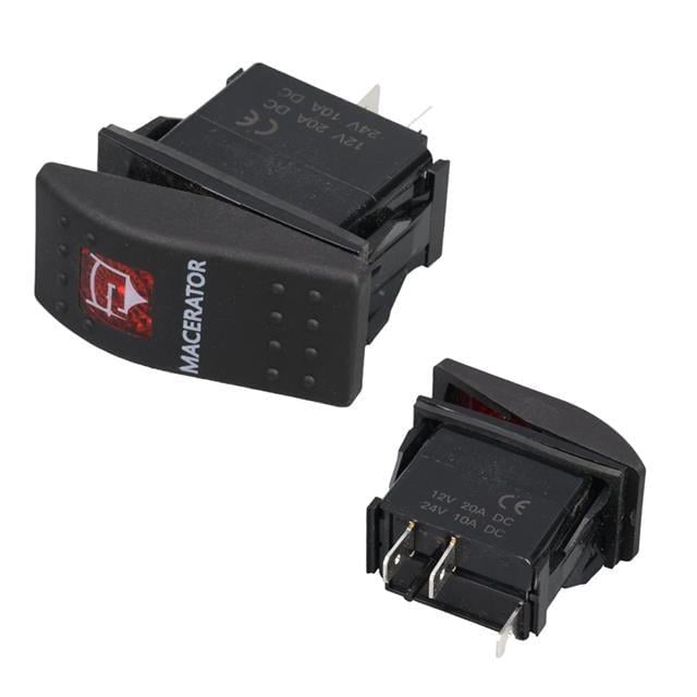 Powermaster Macaratör Sembollü Işıklı 3 Pinli On-Off 12-24V Marin Switch