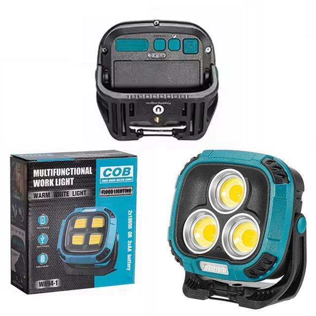 Powermaster MX-W891 4000K - 7000K - Kırmızı 3 COB Ledli 30 Watt Çok Fonksiyonlu Çalışma Lambası (Powerbank)