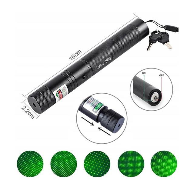 Powermaster OM-120118650 Pilli Şarjlı Anahtar Emniyetli Yeşil Lazer Pointer (50 KM)
