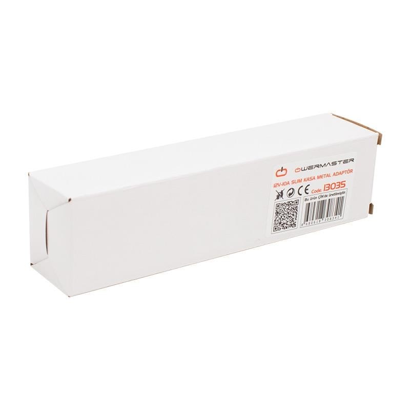 Powermaster PM-13035 12V 10A Slim Metal Kasa Şerit LED ve Güvenlik Kamerası Trafo Güç Kaynağı
