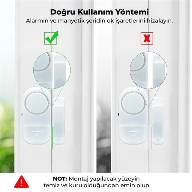 Powermaster PM-17795 Mini Manyetik Pencere Ve Kapı Güvenlik Alarmı