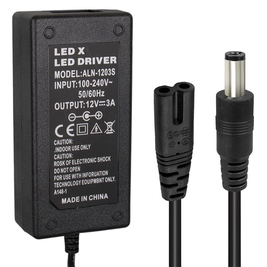 Powermaster PM-1980 12 Volt - 3 Amper - 36 Watt 5.5*2.5 Mm Uçlu Plastik Kasa Masaüstü Adaptör