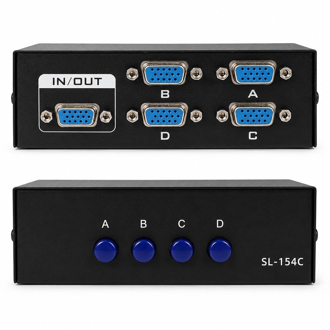 Powermaster PM-20014 4 Port VGA Switch Manuel Geçiş Kutusu