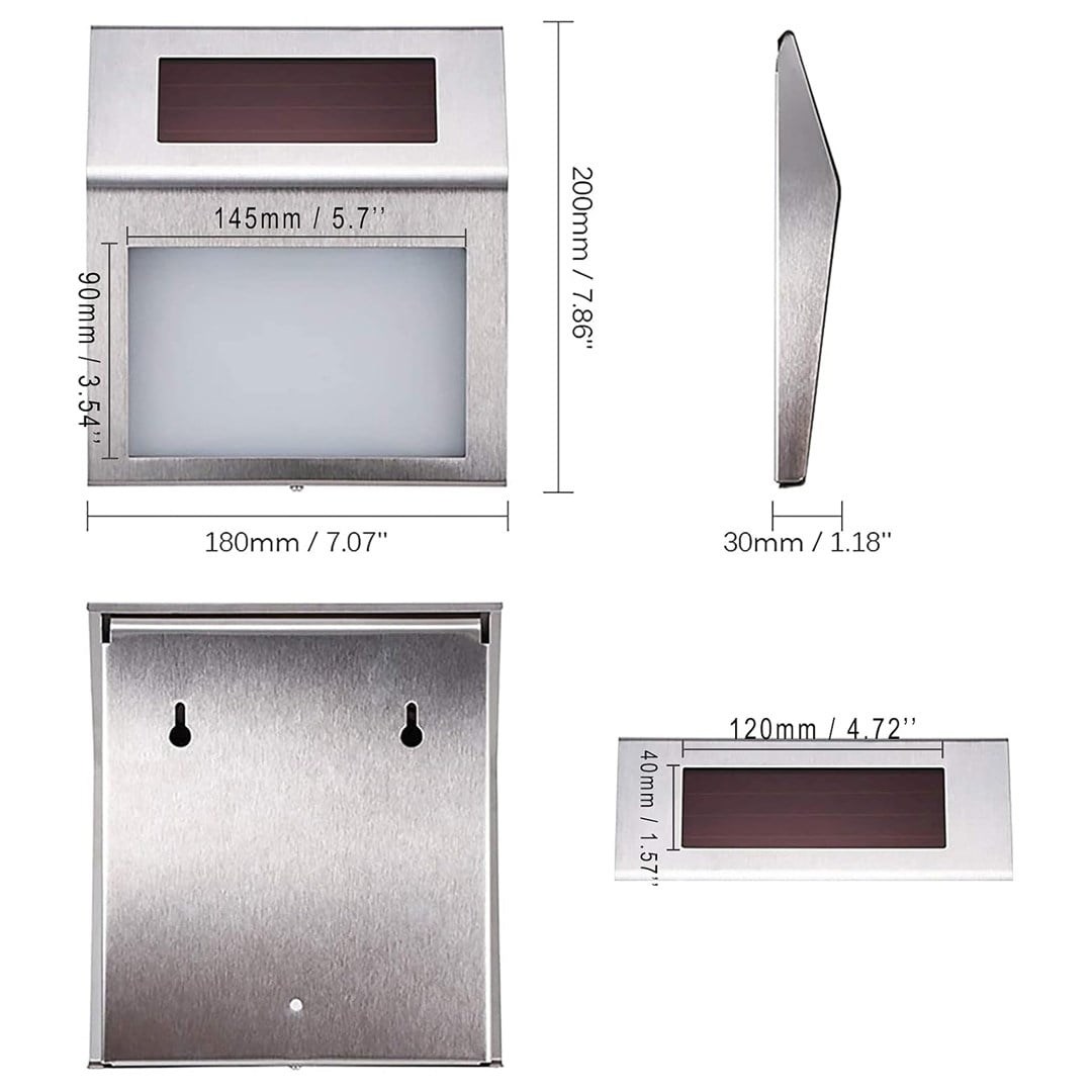 Powermaster PM-24003 Güneş Enerjili (Solar) LED Işıklı Paslanmaz Çelik Kapı Numarası