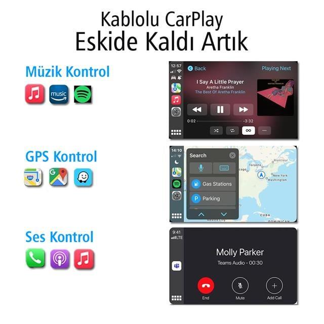 Powermaster PM-24508 Wireless Kablosuz Apple İphone Carplay Ekran Yansıtma (Versiyon 4.0)
