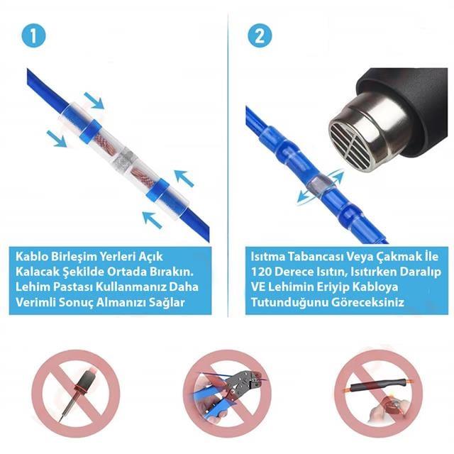 Powermaster PM-24703 Dahili Lehimli Mühür Makaron 300 Adet 4 Boy Isıyla Daralan Kablo Koruması