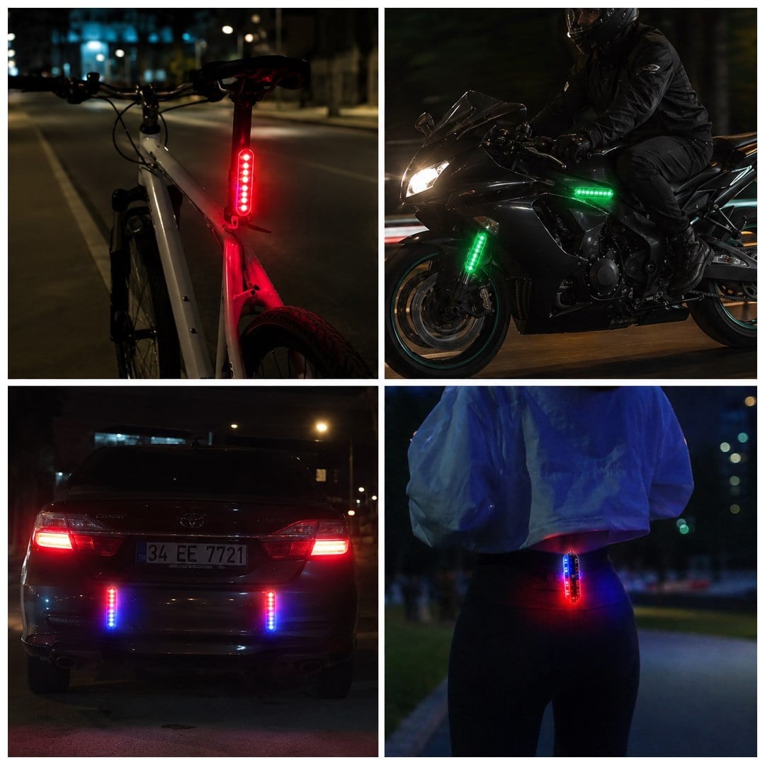 Powermaster PM-25928 Güneş Enerjili Çok Renkli LED Flaşörlü İkaz Lambası Su Geçirmez