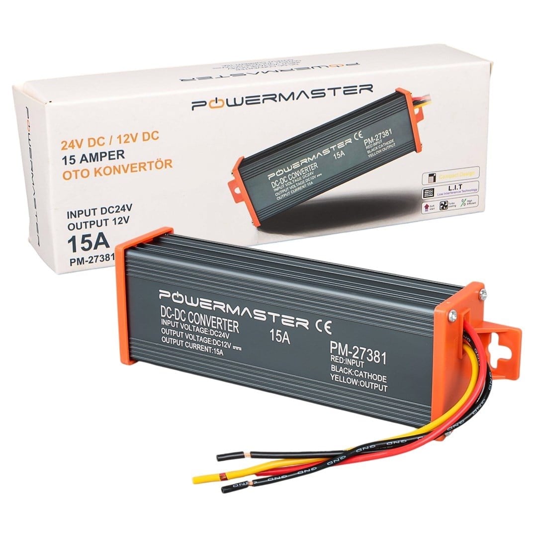 Powermaster Pm-27381 24V DC 12V DC 15 Amper Oto Konvertör