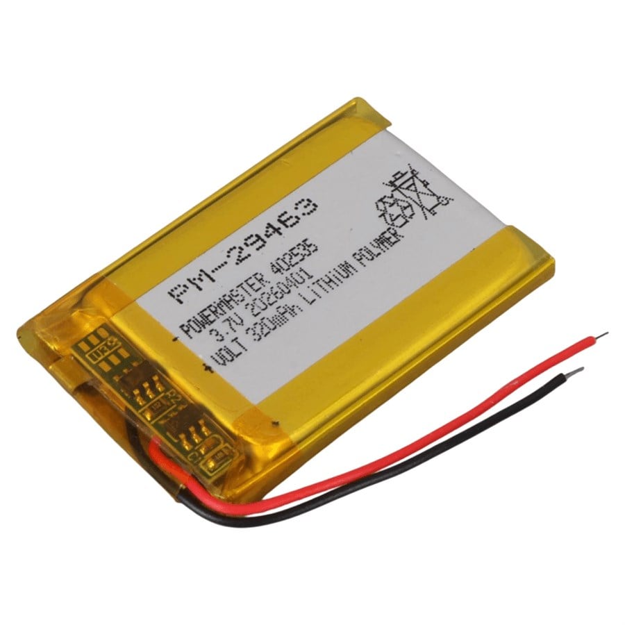 Powermaster PM-29463 3.7V 320mAh 402535 Soketsiz Lityum Polimer (Li-Po) Batarya Şarj Edilebilir Pil