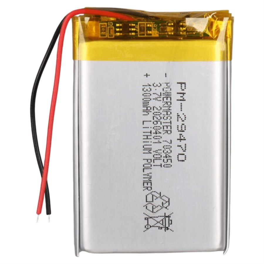 Powermaster PM-29470 3.7V 1.300mAh 703450 Soketsiz Lityum Polimer (Li-Po) Batarya Şarj Edilebilir Pil