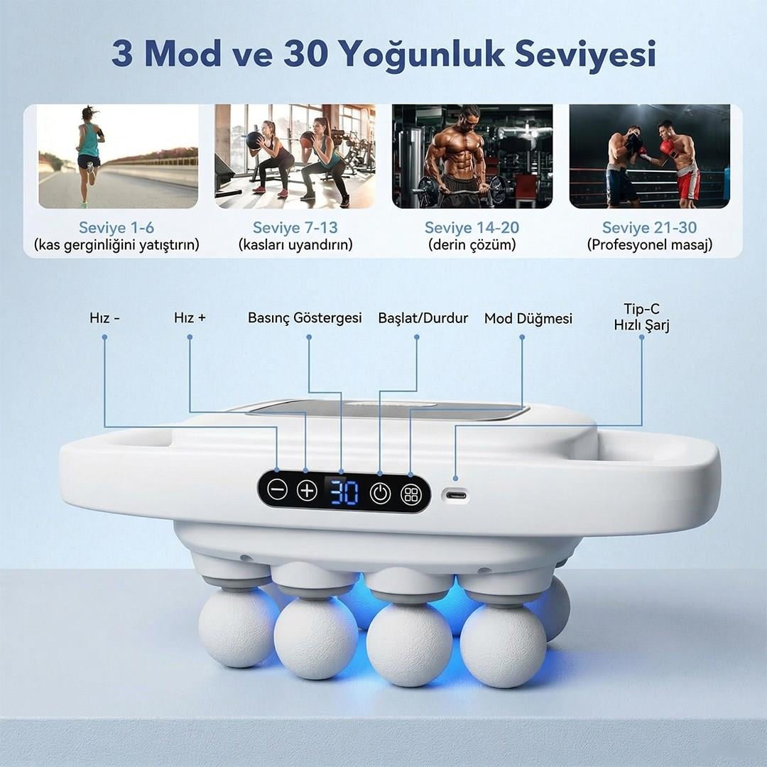 Powermaster PM-29678 Multi-Foksiyonel 8 Başlıklı Profesyonel Selülit Giderici ve Derin Doku Masaj Aleti