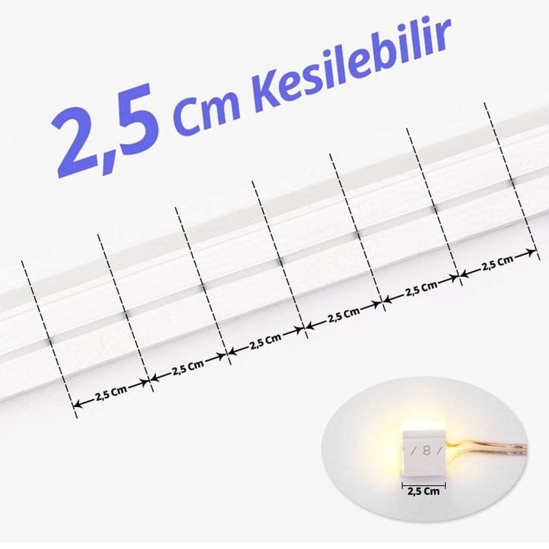 PowerMaster PM-5286 Silikon Kaplama 12 Volt 100 Metre Mavi Neon Led Şerit Aydınlatma
