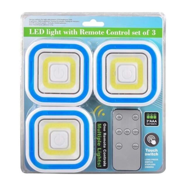 Powermaster PM-6936 Cob Ledli Pilli Uzaktan Kumandalı Üçlü Lamba