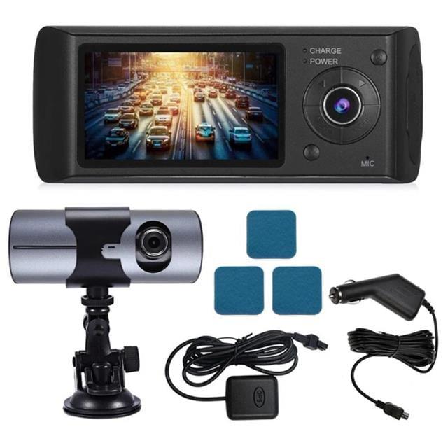 Powermaster R300 GPS Destekli Çift Kameralı Araç İçi Dashcam DVR Kamera Seti