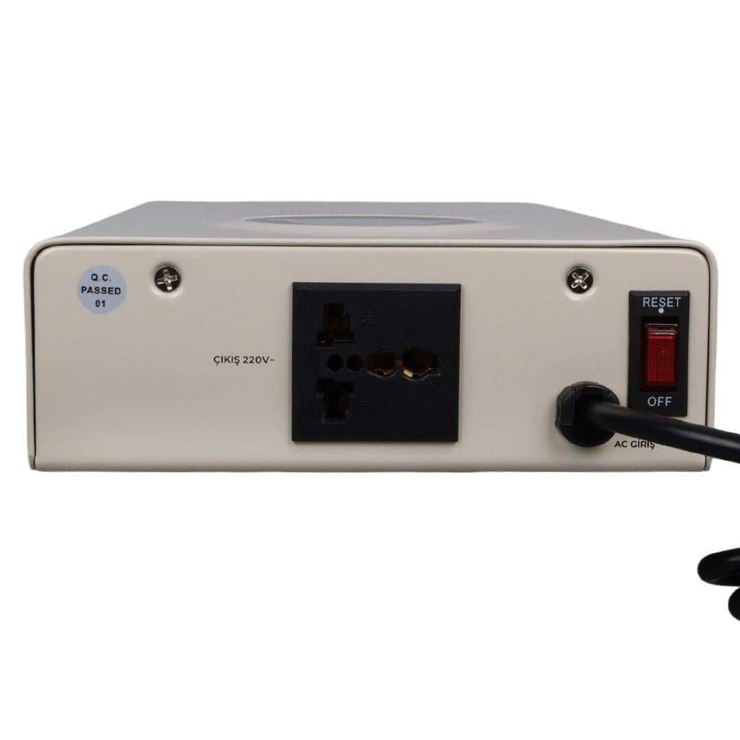 Powermaster SLIM-1000 Otomatik 1000VA Kombi Voltaj Regülatörü (İngiliz Fişli ve Evrensel Çoklu Soketli)