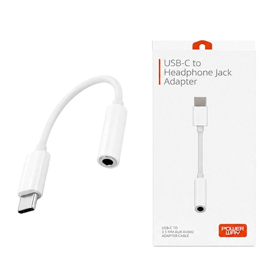 Powerway AC04 Type-C To 3.5 Mm AUX Kulaklık Dönüştürücü