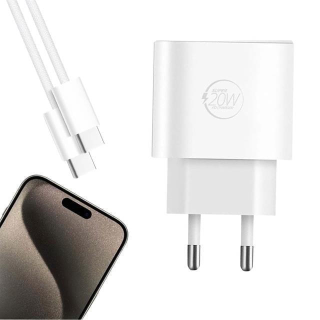 Powerway RXS27 20W Type-C Şarj Adaptörü - Kablo Seti (Apple 15 Pro-Pro Max Uyumlu)