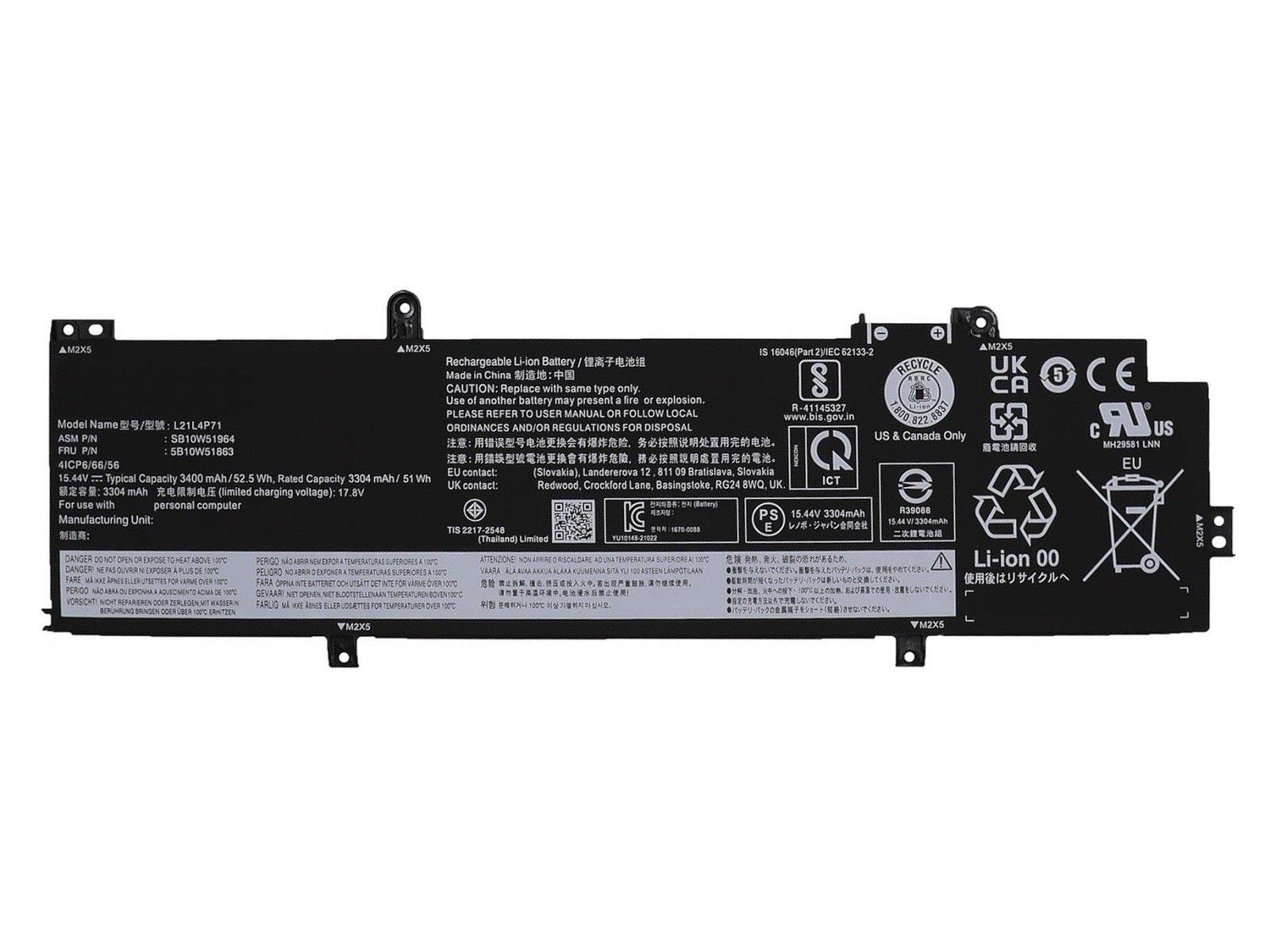 RETRO Lenovo ThinkPad T14 Gen3, L21L4P71 Notebook Bataryası - 4 Cell
