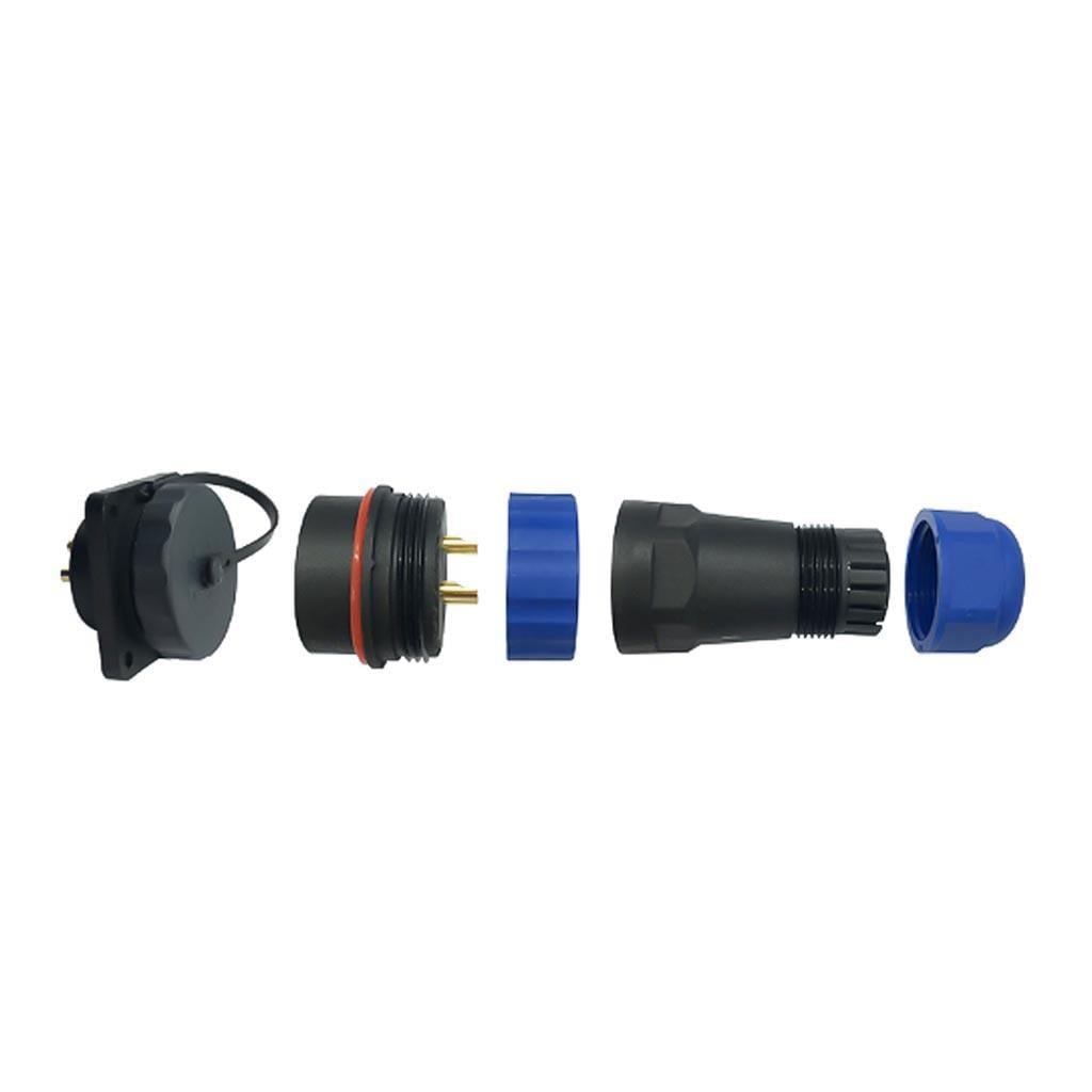 SD16 Su Geçirmez 2 Pin 16 Mm Dörtgen Konnektör (Fiş-Soket / Erkek-Dişi)