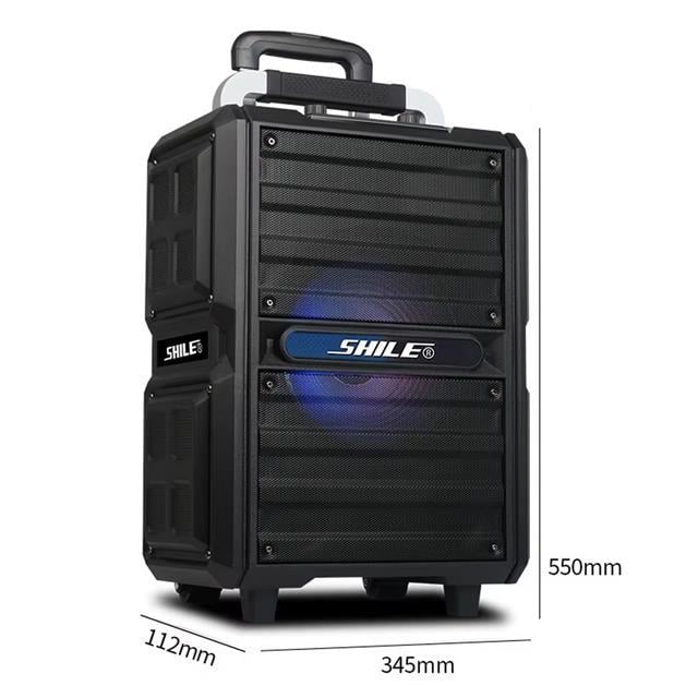 Shile SL-2017 50 Watt Taşınabilir Seyyar Aktif Amfi Hoparlör Kablosuz EL + Yaka Mikrofonlu USB+SD+BT Kumandalı