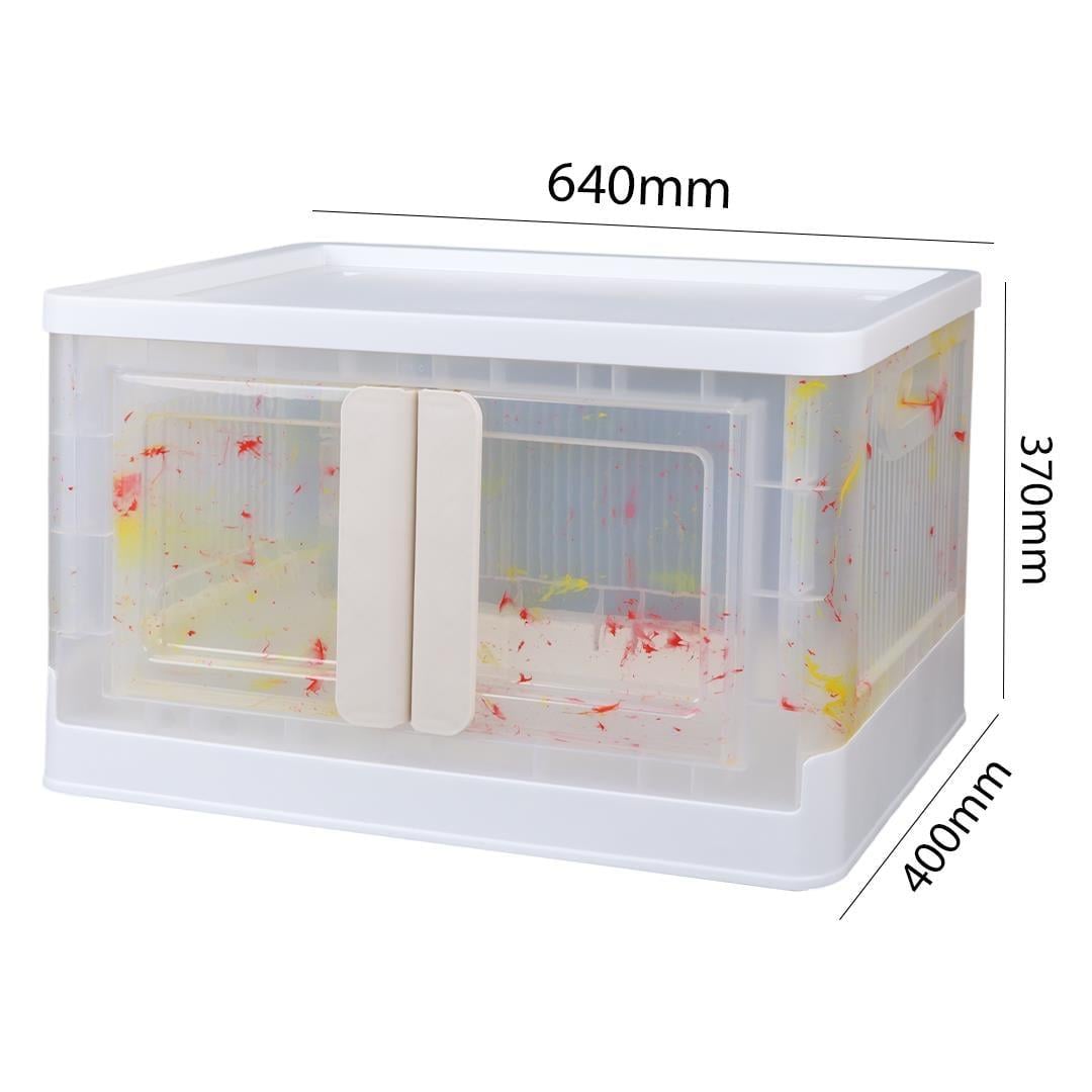 Sunup SN-25883 72L Katlanabilir Plastik Saklama Kutusu Renkli Kapaklı Tekerlekli 40x64x37cm