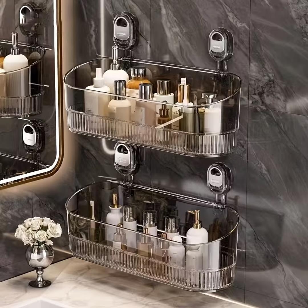 Sunup SN-29266 Vantuzlu Şeffaf Banyo Mutfak Rafı Organizer