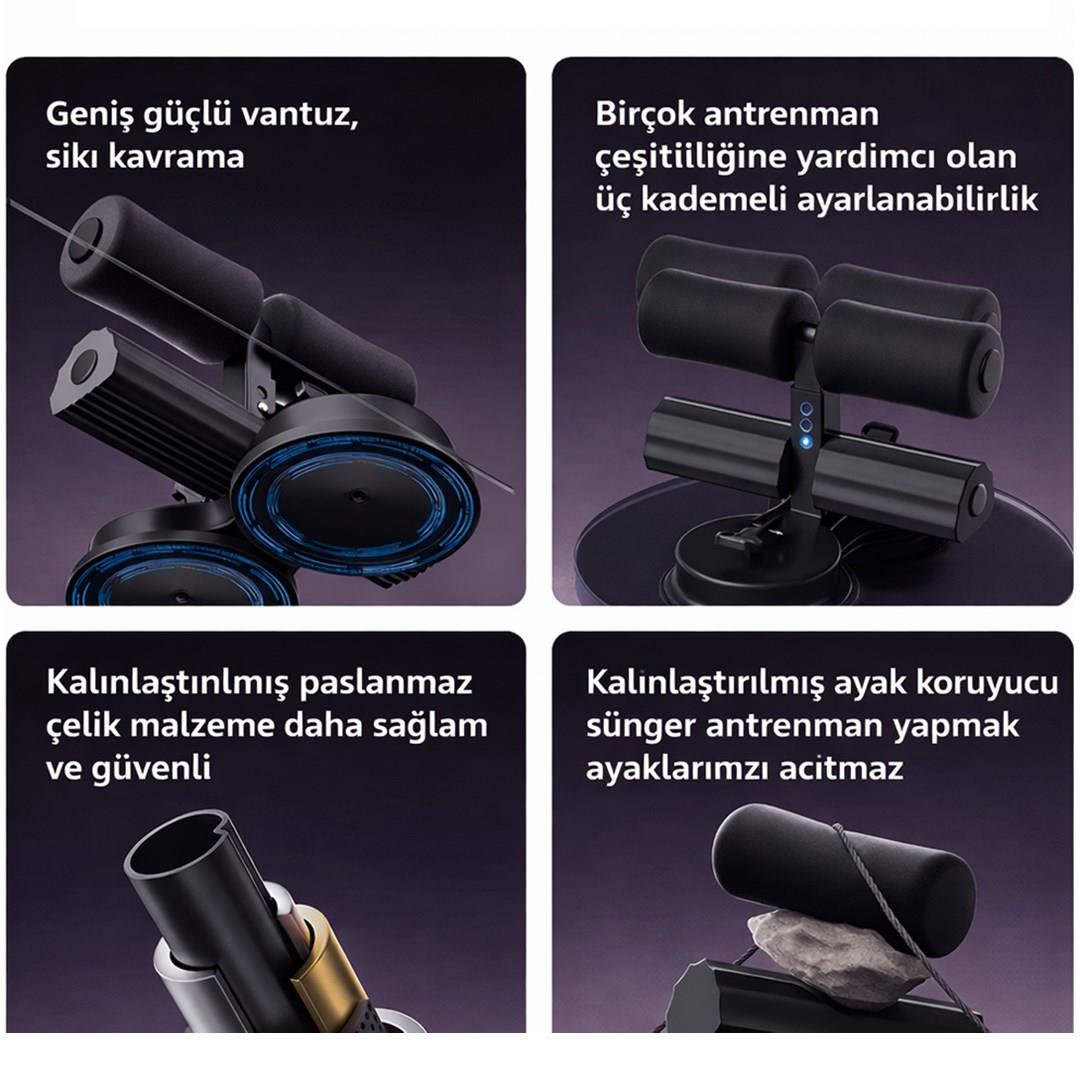 Sunup SN-29962 Çift Vantuzlu  Ev Tipi 3 Kademe Boy Ayarlı Mekik - Karın Egzersiz Aleti
