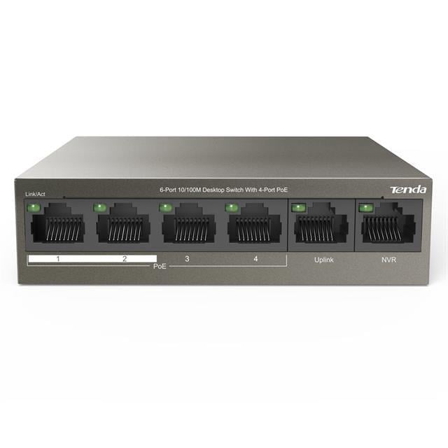 Tenda TEF1106P 2 X Uplink + 4 Port Poe Ethernet Switch 63 Watt