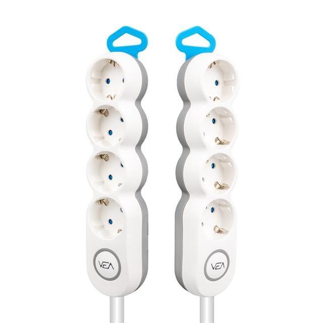 Vea VE-2S4S 4'Lü 1.5 Metre Kablolu Anahtarlı Grup Priz