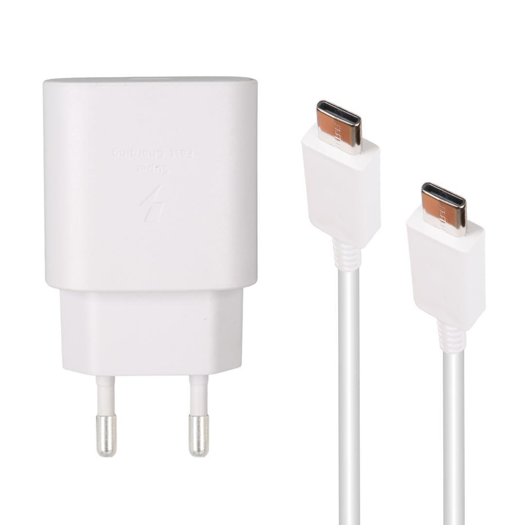 Weko WK-27878 Note10 Beyaz 25 Watt Şarj Başlık Adaptörü + Type-C To Type-C Kablo