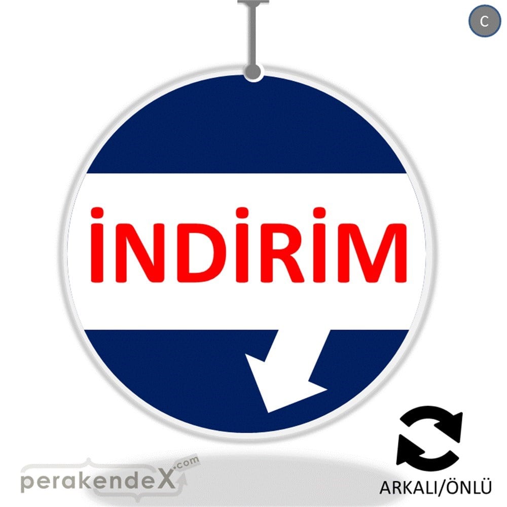 2 oklu indirim DÖNKARTI -oval,çift yön baskı