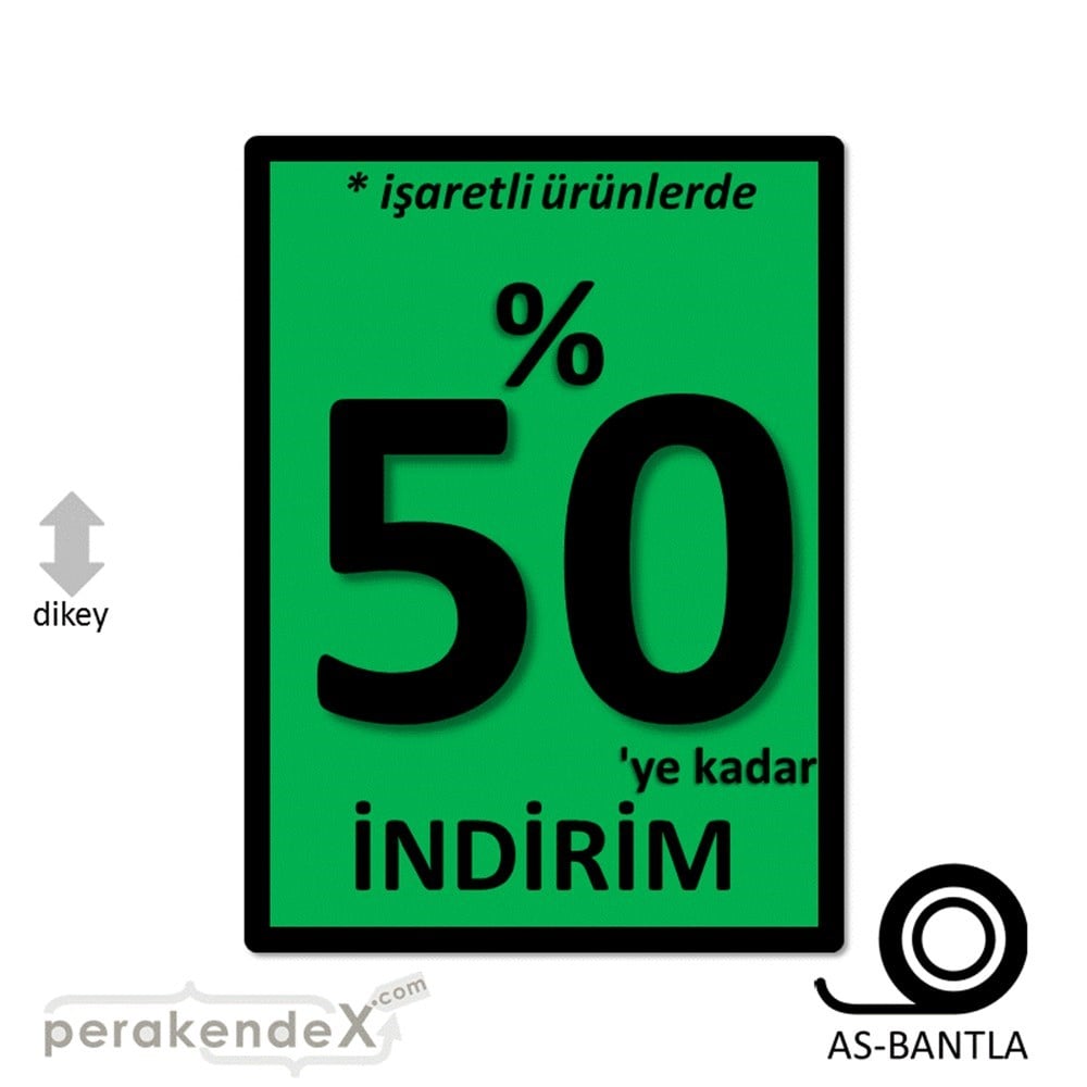yüzde 50 ye varan indirim POSTERİ -dikdörtgen,tek yön baskı