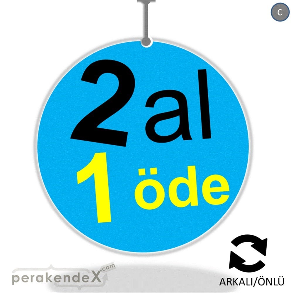 2 al 1 öde DÖNKARTI -oval,çift yön baskı