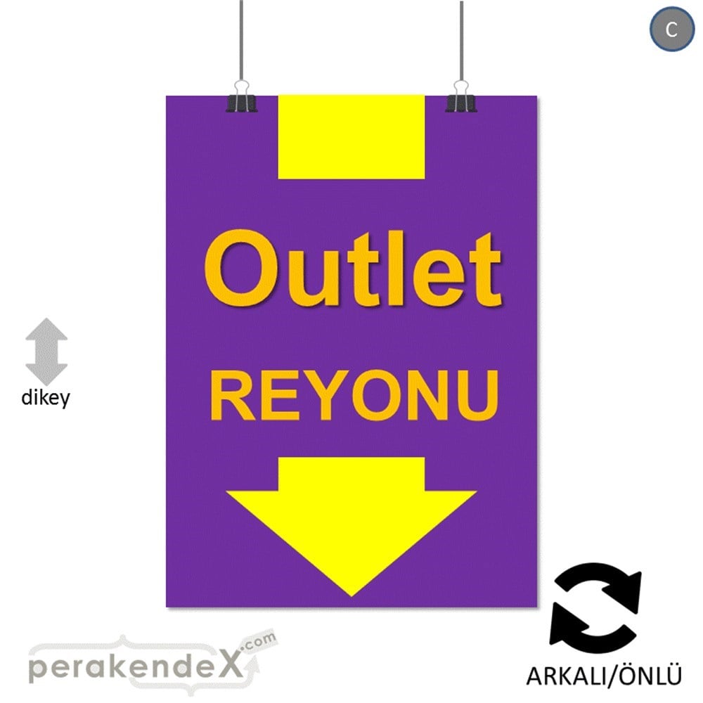 outlet reyonu SERT PLASTİK POSTER -dikdörtgen,çift yön baskı