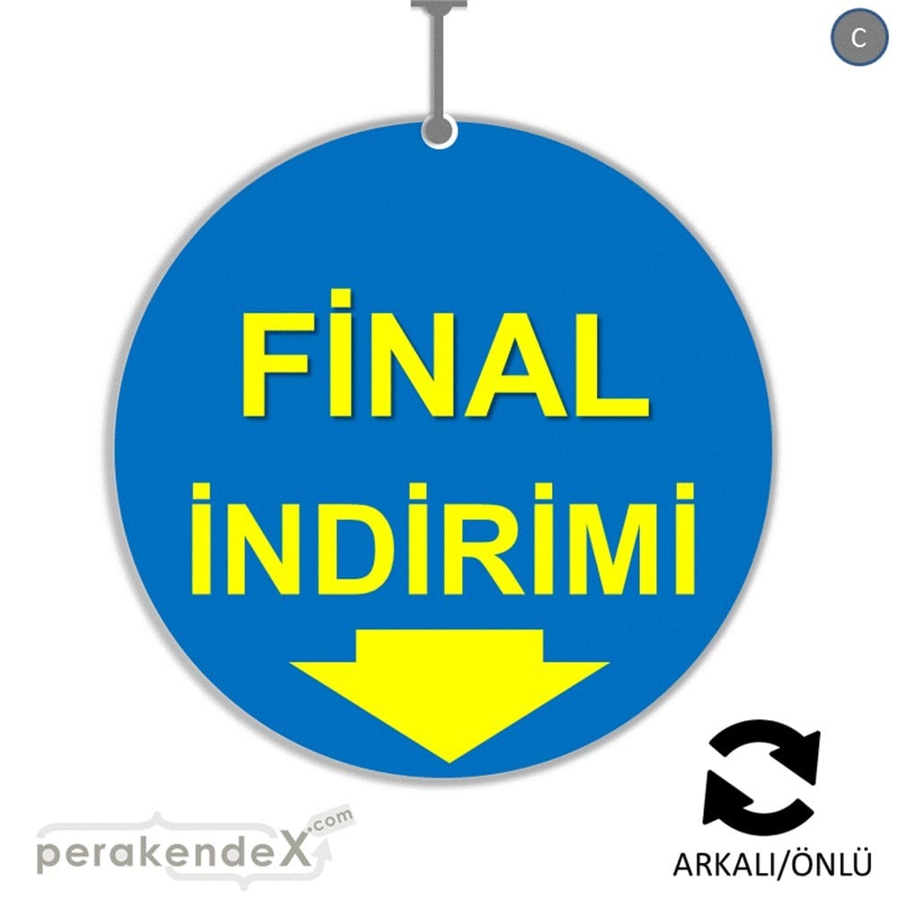 final indirimi DÖNKARTI -oval,çift yön baskı