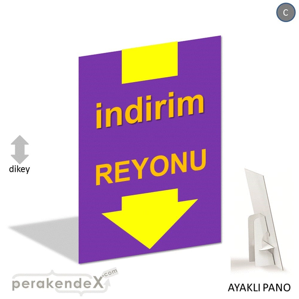 indirim reyonu AYAKLI REKLAM PANOSU -dikdörtgen,tek yön baskı