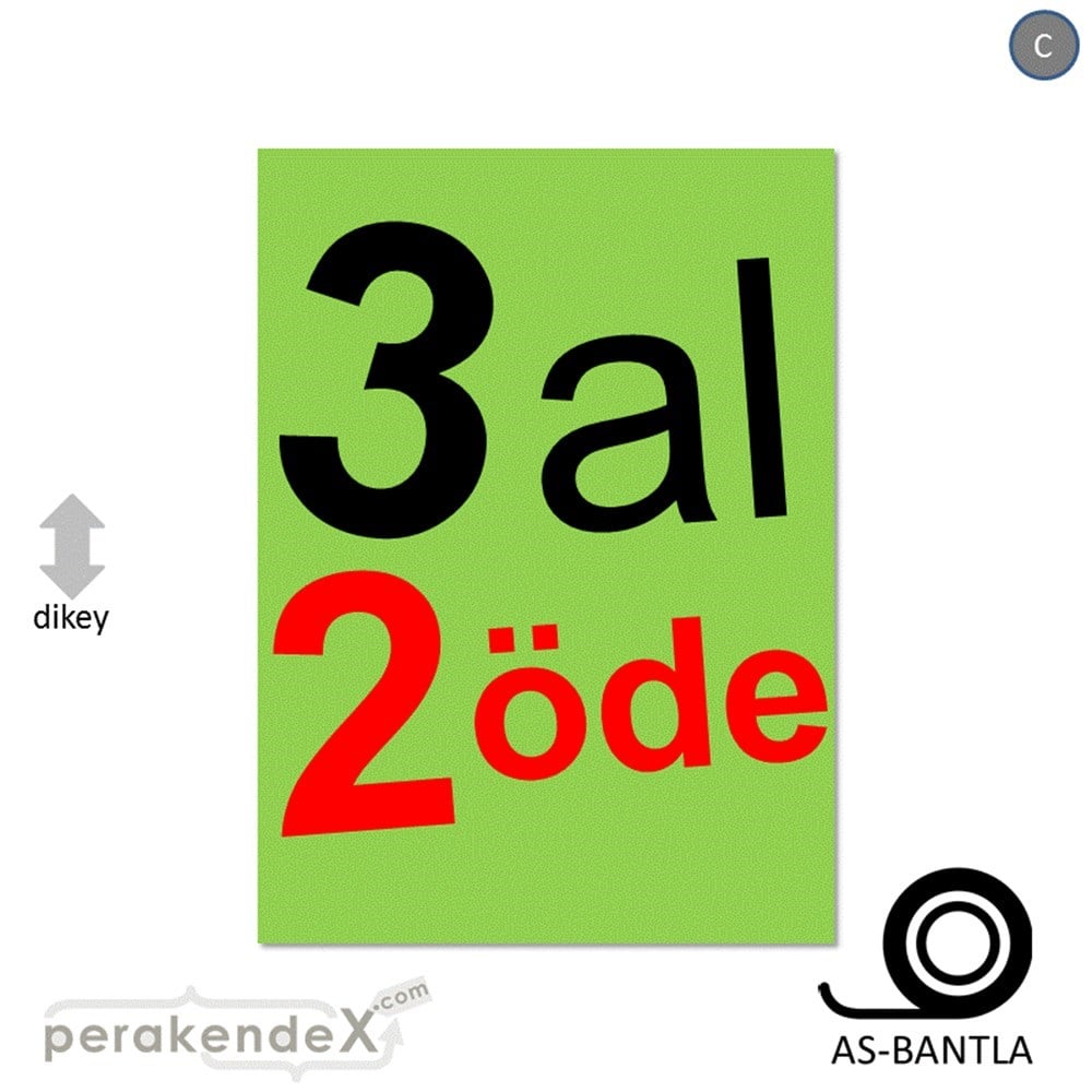 3 al 2 öde POSTERİ -dikdörtgen,tek yön baskı