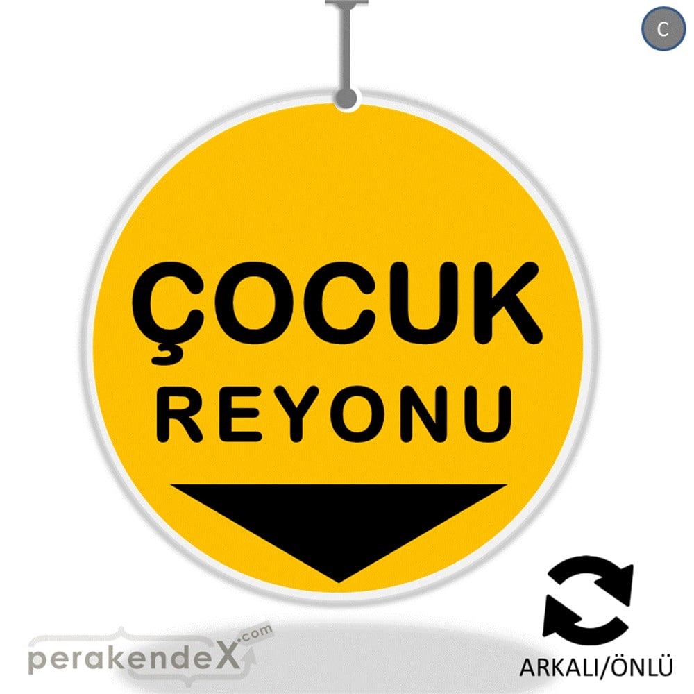 çocuk reyonu yönlendirme DÖNKARTI -oval,çift yön baskı