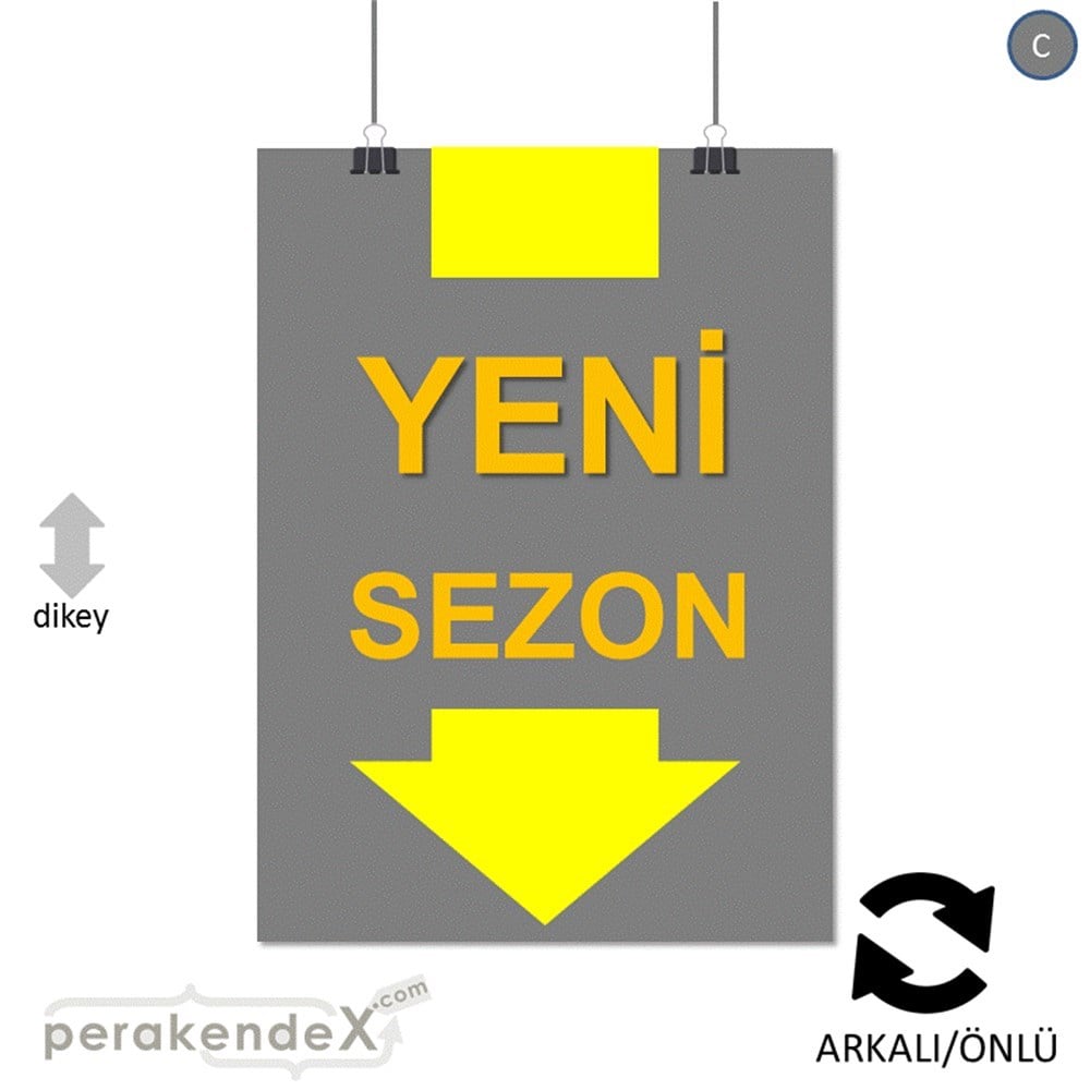 yeni sezon * SERT PLASTİK POSTER -dikdörtgen,çift yön baskı