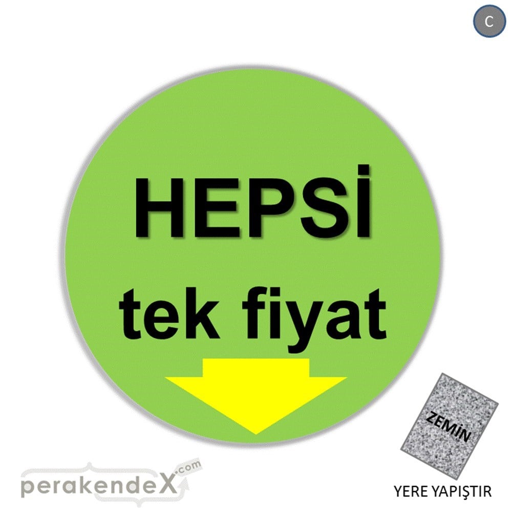 hepsi tek fiyat YER ZEMİNE YAPIŞIR -oval,tek yön baskı