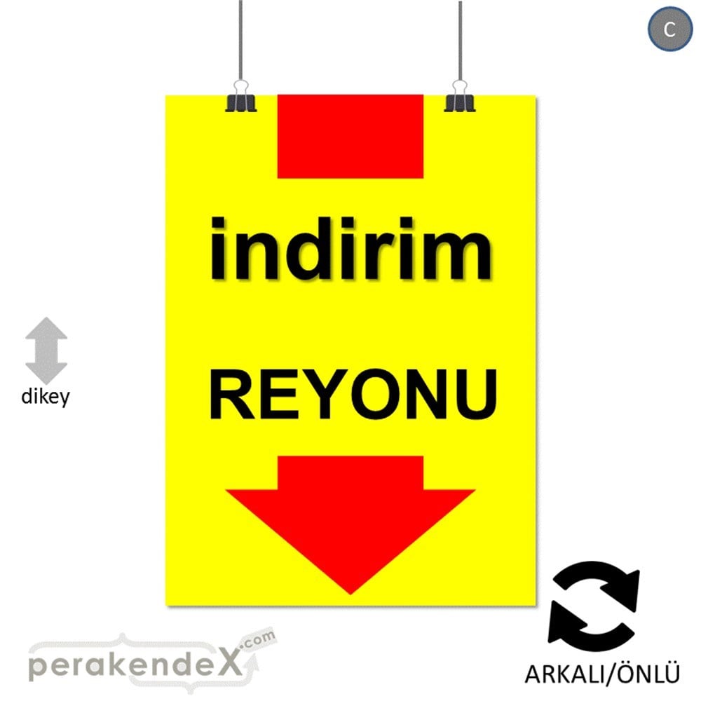 indirim reyonu SERT PLASTİK POSTER -dikdörtgen,çift yön baskı