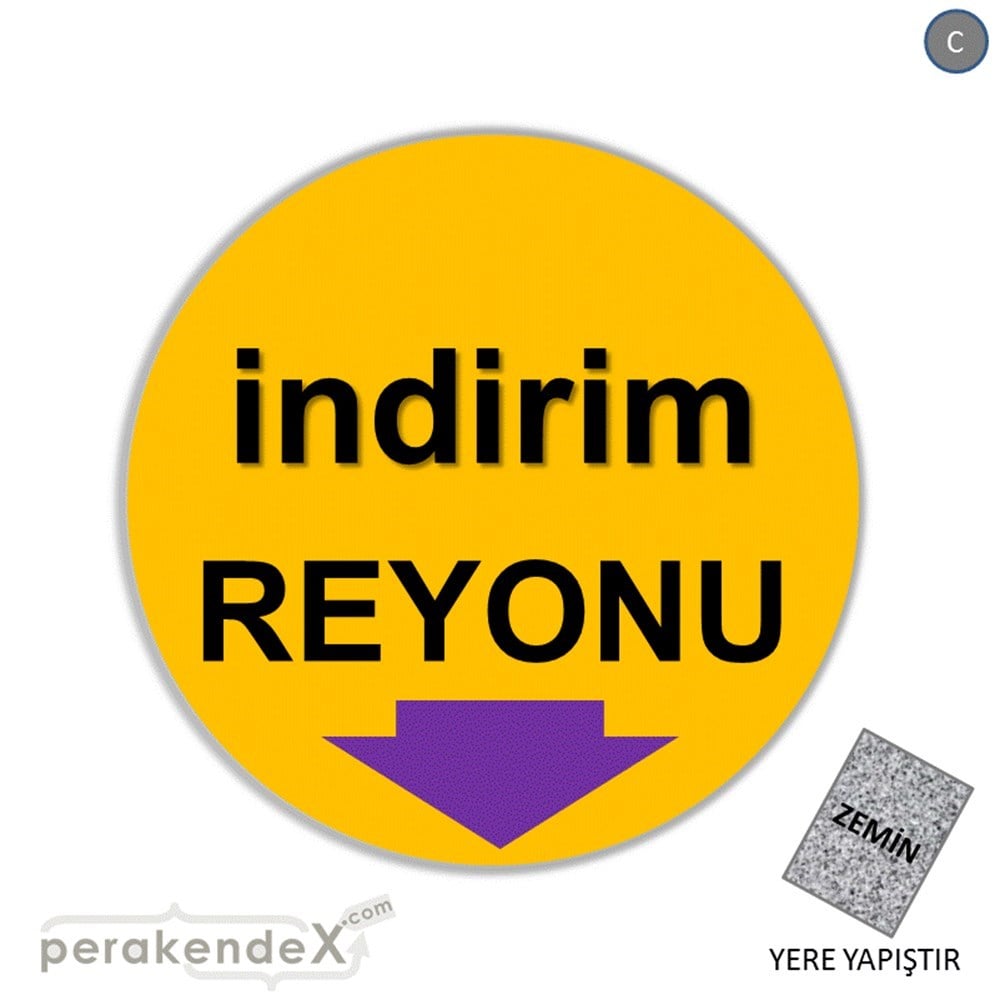 indirim reyonu YER ZEMİNE YAPIŞIR -oval,tek yön baskı