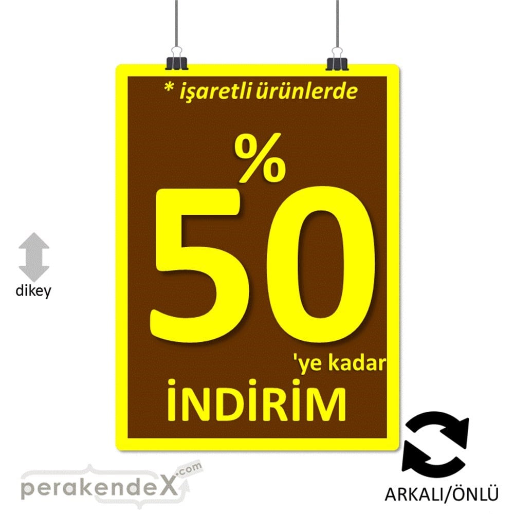 yüzde 50 ye varan indirim POSTERİ -dikdörtgen,çift yön baskı
