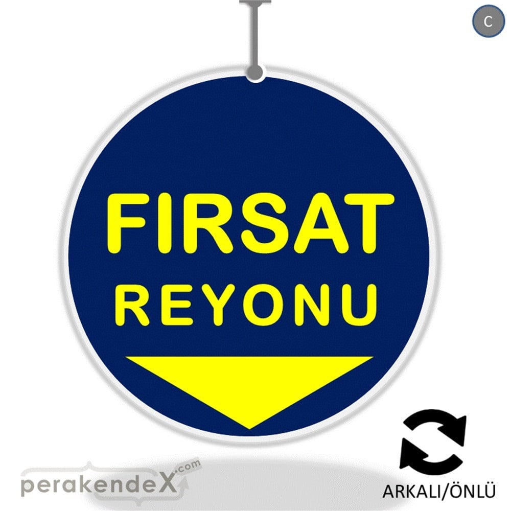 fırsat reyonu yönlendirme DÖNKARTI -oval,çift yön baskı