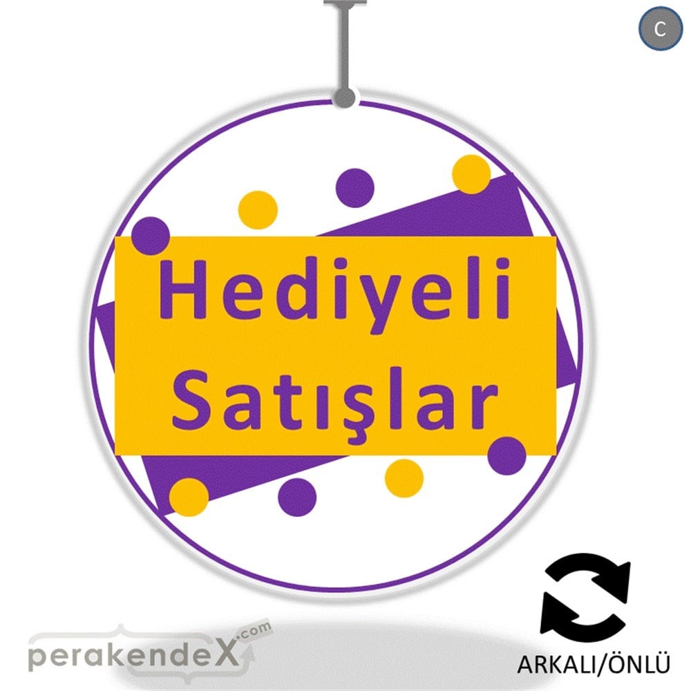 hediyeli satışlar DÖNKARTI -oval,çift yön baskı