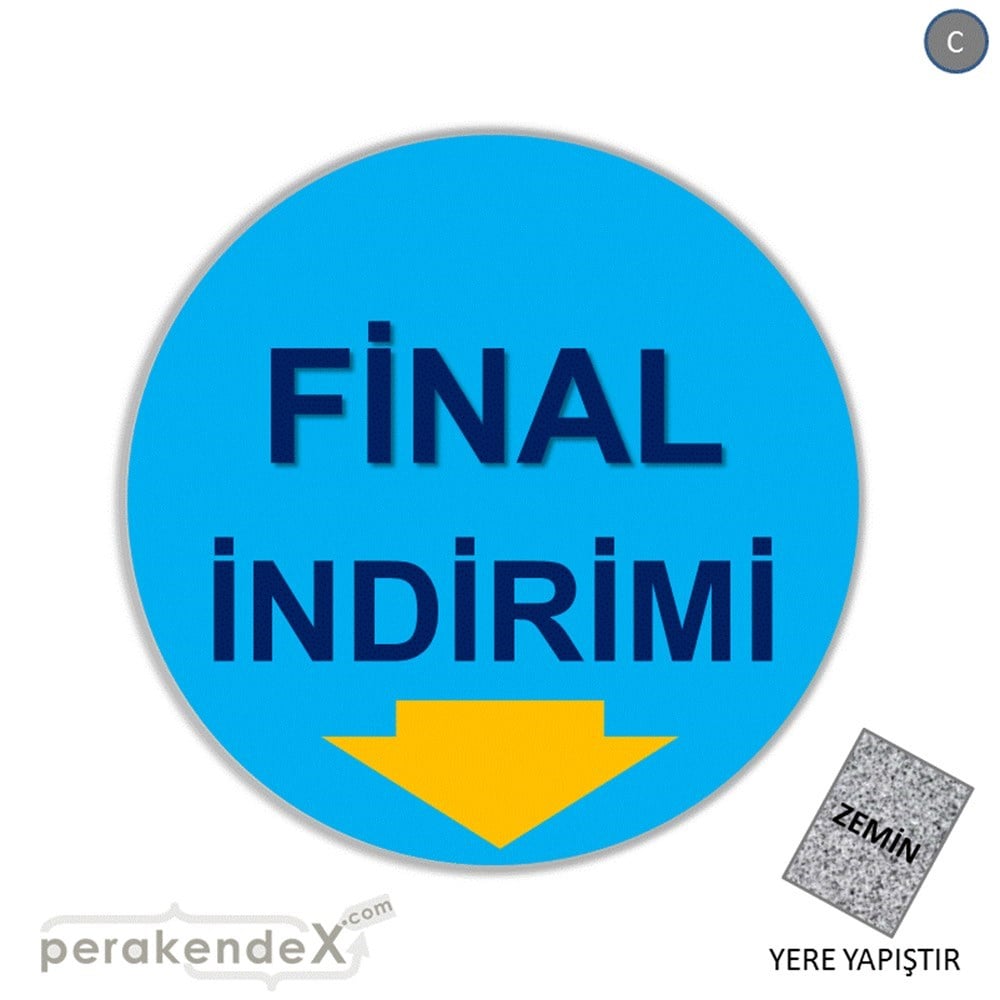 final indirimi YER ZEMİNE YAPIŞIR -oval,tek yön baskı