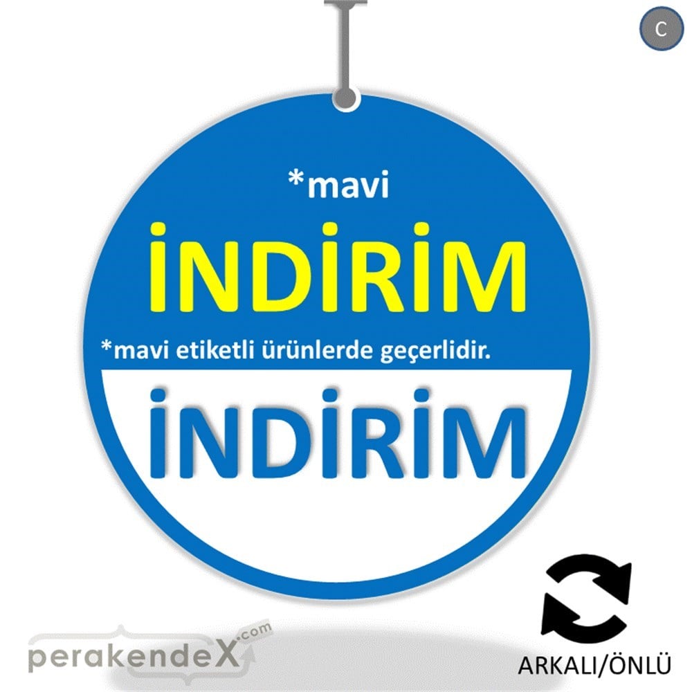 etiket rengine göre indirim DÖNKARTI -oval,çift yön baskı