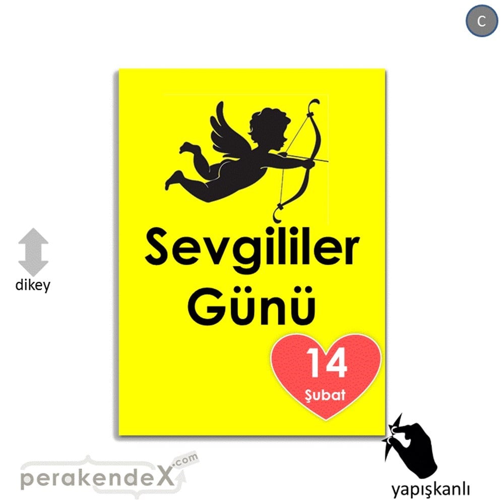 14 şubat sevgililer günü eros VİTRİN - CAM FOLYO,  VİNİL -dikdörtgen,tek yön baskı
